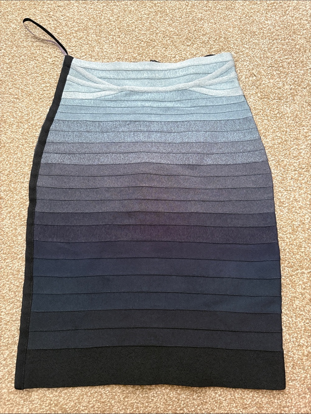 Herve Leger Ombre Bandage Pencil Skirt in Blue to Black